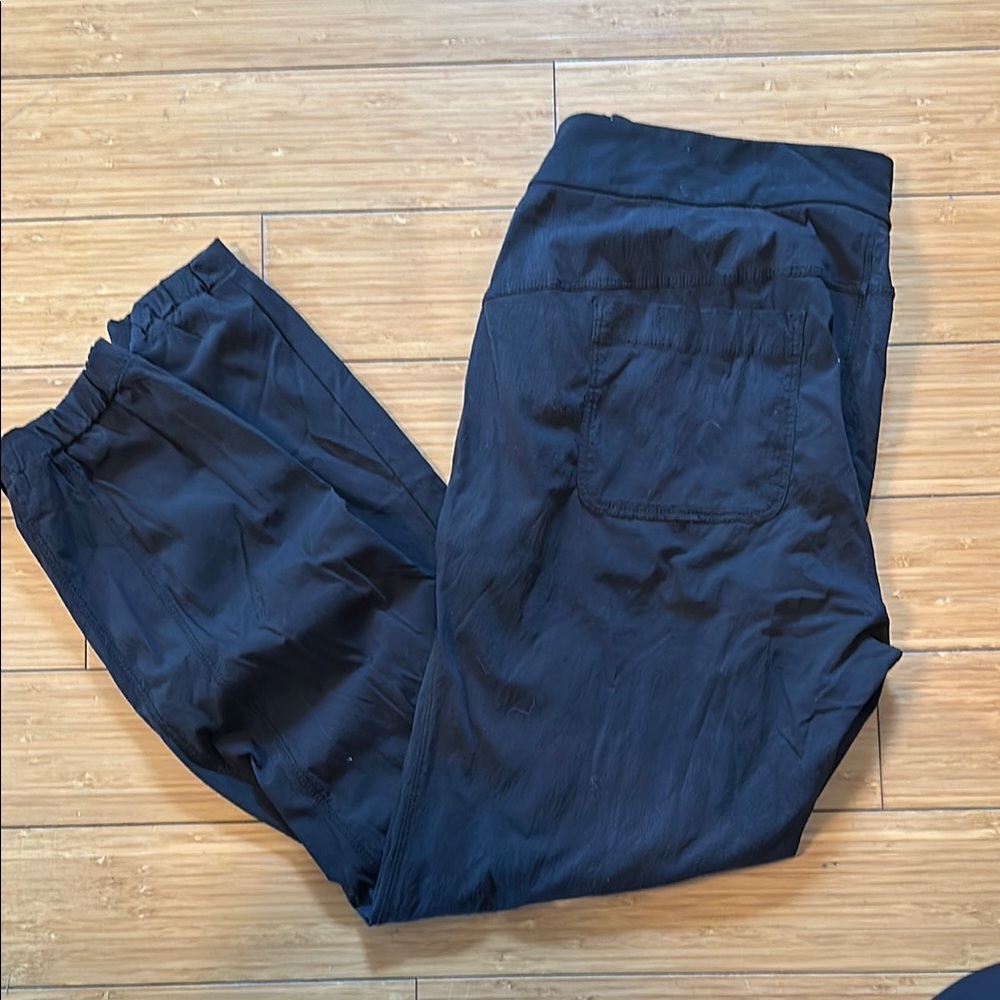 Athleta Black Track Pants with Tapered Leg Design